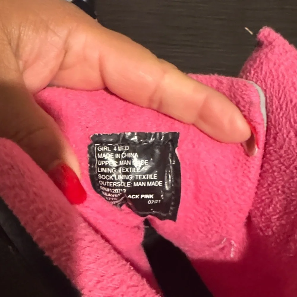 totes Kids Black and Pink Snow Boots